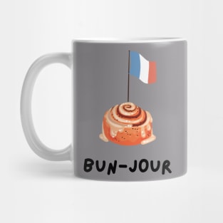 Cute Funny French Shirt Bun-jour Bonour French Flag Mug